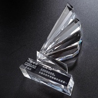 Cristal artisanat meilleure vente personnalisé affaires verre voile trophée bateau forme prix K9 verre trophée cadeau
