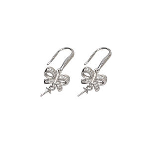 Boucles d'oreilles en argent Wenchi S925 avec 8-10 perles, accessoires DIY pour femmes Zhao Liying, épingles d'oreille 16069 Chine - Product Image 4