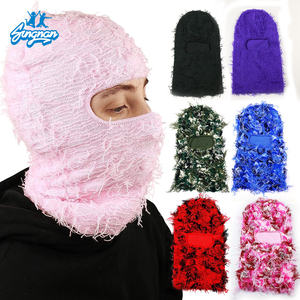 Masker Ski dua warna topi Balaclava rajut penutup wajah musim dingin masker penuh pakaian jalanan - Product Image 1