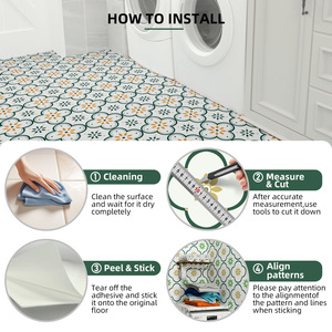 Jeedeson trang trí nội thất nhà bếp phòng tắm có thể tháo rời không thấm nước màu xanh lá cây đề can Peel và Stick sàn gạch - Product Image 6