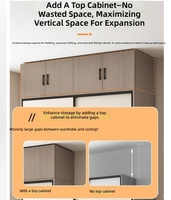 Meubles de chambre à coucher, armoire pliable facile à assembler, utilisation domestique, chambre à coucher, style moderne minimaliste, portes coulissantes en bois massif, tiroir