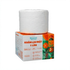 ผ้าเช็ดหน้าแบบพกพาสำหรับเดินทาง แบบม้วนมาตรฐาน ลายคาวาอิ ขนาด 20x20 ซม. 100 แผ่น 1 ชั้น ผลิตจากเยื่อไม้บริสุทธิ์ ผ้าเช็ดทำความสะอาดผิวแบบแห้ง สำหรับโรงแรม - Product Image 1