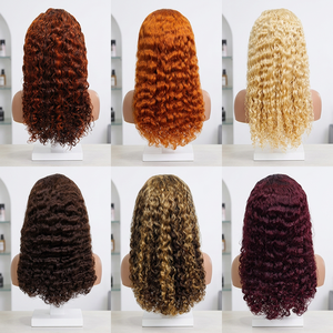 Promotion 74$ Letsfly Perruque en cheveux humains Water Wave 4/350 #   Perruque Lace Front 13x4 couleur blonde 20 pouces 4 # - Product Image 5