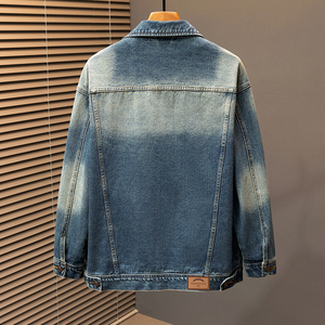 Veste en jean surdimensionnée en coton premium Dirty Was avec fermeture éclair personnalisée pour homme - Product Image 2