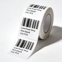 Étiquette thermique autocollante 50 mm x 30 mm pour impression directe, papier sensible à la chaleur coloré OEM pour étiquettes de codes-barres d'emballage