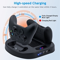 Estación de soporte de carga Vertical con ventilador de refrigeración para consola Xbox Series S, con puertos USB adicionales, controlador Xbox Series S