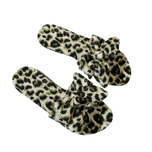 New Leopard Bow Lightweight Ladies Slippers Rubber Sole Open/Peep Toe Ladies Sandals Fashion Casual Shoes <b>Slides</b> for Women - Product Image 5