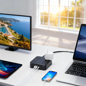 4-outlet 1.5m công nghiệp & bệnh viện sử dụng tăng bảo vệ Dải điện với 2 cổng USB và dây mở rộng dài - Product Image 1