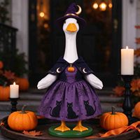 Ensemble de tenues d'Halloween pour oie de jardin de 23 pouces, costumes de sorcier pour oie de jardin avec chapeau de sorcière, déguisement d'automne pour statue d'oiseau de jardin