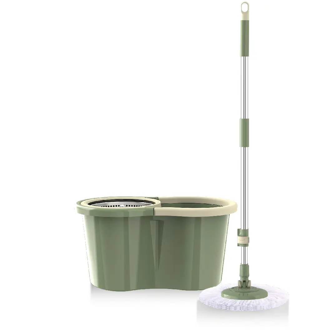 Easy Squeeze Water 360 Degree Rotatable Adjustable Cleaning Floor Mops Rotating Magic Spin Microfiber Flat Mop And Bucket Set