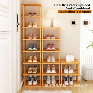 Nan Bamboo Standing <b>Shoe</b> Rack Multi Tier <b>Space</b> <b>Saving</b> Indoor Bedroom Dorm Home Entrance <b>Storage</b> Organizer - Product Image 3