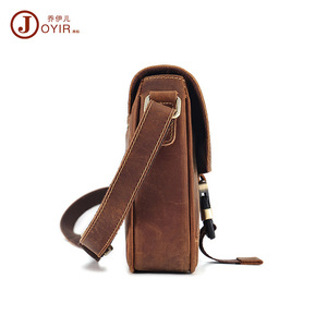 Joyir Bolso bandolera de cuero Crazy Horse para hombre, bolso mensajero retro marrón para viajes informales y desplazamientos - Product Image 4