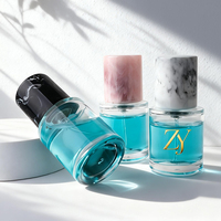 Flacon de parfum en verre transparent cylindrique vide de 20 ml avec bouchon en résine, atomiseur portable en verre pour cosmétiques à marque privée