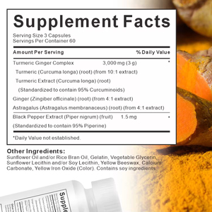 VitaHall Curcuma e Curcumina Extra Forte - Antiossidante, Migliora la Densità Ossea, Supporto per Articolazioni e Digestione, 60 Capsule - Product Image 2