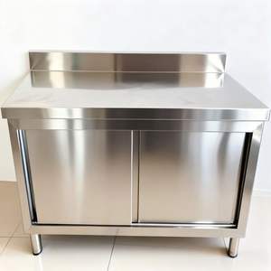 201/304 meja kerja pintu geser Modular baja tahan karat peralatan dapur komersial perlengkapan Hotel & restoran lainnya - Product Image 5