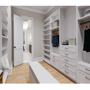 Shaker blanc personnalisé walk in closet design de garde-robe walk in closet système avec tiroirs - Product Image 6
