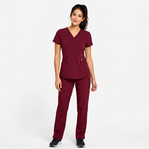 Short Sleeve Woven Unisex Medical Designs Jogger Plus Size White Hospital Nursing <b>Scrubs</b> <b>Tops</b> Nurse Uniform OEM - Product Image 1