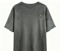 T-shirt Oversize Streetwear Personnalisé avec Impression Kornit, Effet Délavé à l'Acide et Pulvérisation Effet Usé