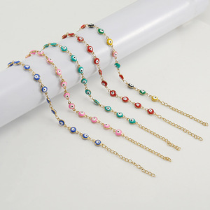 Pulsera de ojo turco de oro de 18 quilates para mujer, cadena ajustable delicada, abalorio de ojo de acero de titanio, regalo de joyería hecho a mano - Product Image 6