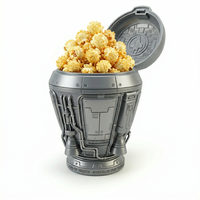 Nouveau design, seau à popcorn personnalisé en ABS en forme de casque, bol à popcorn avec couvercles, conteneur à popcorn de 32 oz pour le cinéma