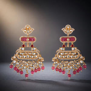 ต่างหูระย้าแบบคลาสสิก Kanhai Jewels ขายส่งยอดนิยม ชุบทอง ปราศจากนิกเกิลและตะกั่ว ผลิตจากโลหะผสมทองแดง รุ่น 350699 แฟชั่น - Product Image 2