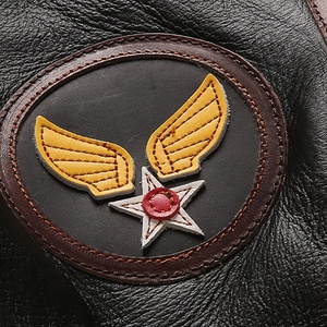 <span class=keywords><strong>Blouson</strong></span> d'hiver en cuir véritable pour homme, personnalisé, avec ailes de revers <span class=keywords><strong>B3</strong></span> en fourrure de mouton - Product Image 4