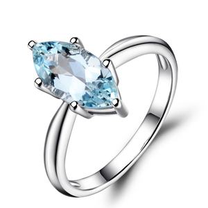 Anillo de Plata de Ley 925 al por Mayor, Diseño Simple, Forma de Marquesa, Topacio Místico - Product Image 3