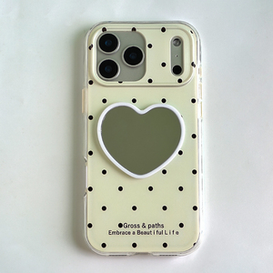 Funda para celular con espejo en forma de corazón para Huawei <span class=keywords><strong>Honor</strong></span> <span class=keywords><strong>X80</strong></span> Pro Max, estilo maquillaje para chicas. - Product Image 1