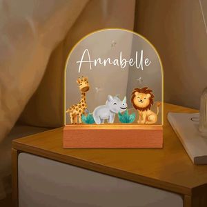 Không dây LED Đèn hiển thị cơ sở bằng gỗ LED đèn cơ sở USB Cáp chuyển đổi hiện đại ánh sáng ban đêm Acrylic 3D đêm đèn lắp ráp cơ sở - Product Image 3