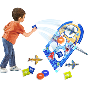 2-in-1 trẻ em Đồ chơi ngoài trời cornhole Hội Đồng Quản trị với bọt máy bay và túi Đậu quăng mùa hè bên trò chơi bền vật liệu nhựa - Product Image 1