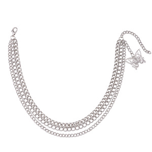 Chaîne de chaussures à pendentif papillon en métal tendance pour bottes Martin, accessoire unisexe pour usage quotidien, en alliage de zinc blanc K - Product Image 5