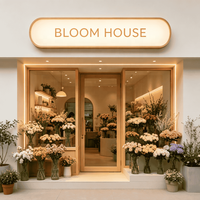 Enseigne lumineuse LED en acrylique pour boutique de fleurs, étanche pour extérieur, avec logo personnalisé, pour décoration de commerce de détail