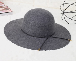 Xu hướng mùa đông thời trang thanh lịch phụ nữ phụ nữ rộng vành 100% len cảm thấy Mũ Fedora cloche mũ mềm - Product Image 2