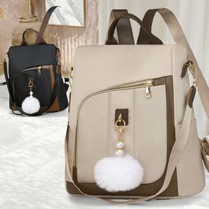 Nueva tendencia de moda, mochila de estilo coreano de gran capacidad con doble correa de diamantes, diseño versátil con borde cruzado. - Product Image 3