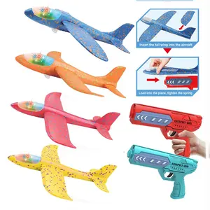 热卖批发儿童泡沫弹射滑翔机枪轻型泡沫弹射飞机户外互动玩具带