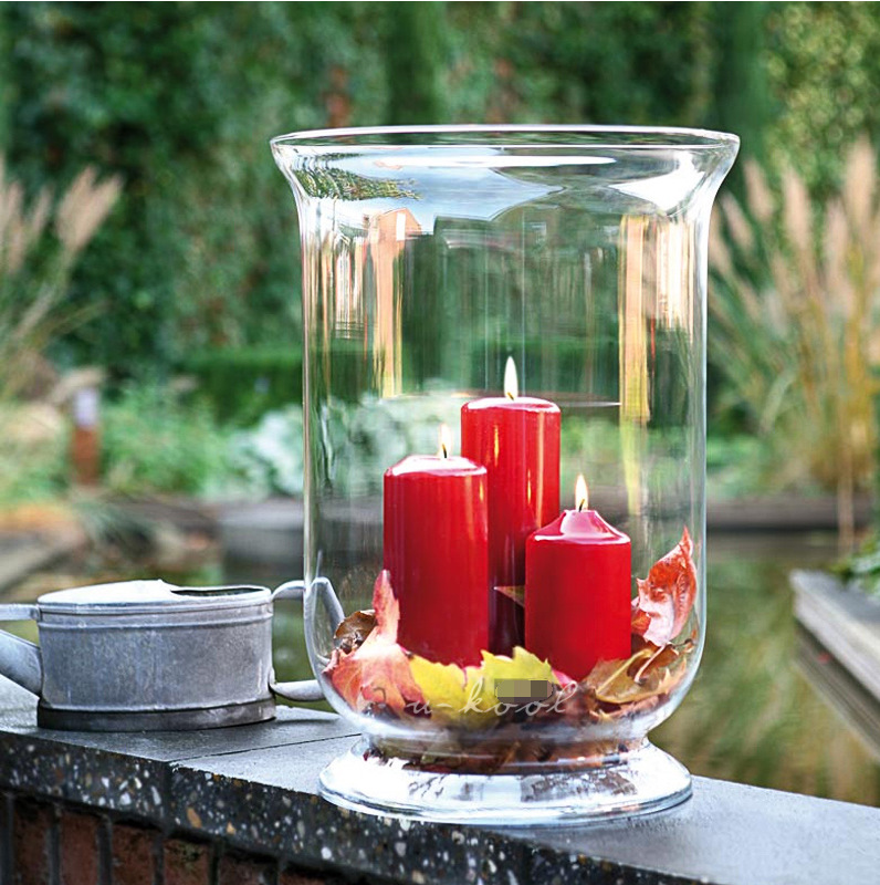 Generic Home Eenvoud Vazen Cilinder Transparant Glas Bloem Gouden Riem