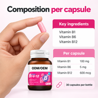 Complément Alimentaire Quotidien Vitamines B Complexes (B1, B6, B12) en Capsules Marque Blanche – Nutrition Vitaminique OEM ODM Vente en Gros Usine