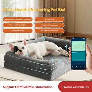 Lit pour animaux <span class=keywords><strong>de</strong></span> compagnie avec surveillance <span class=keywords><strong>de</strong></span> la santé par IA - Analyse par IA <span class=keywords><strong>de</strong></span> la fréquence cardiaque et du sommeil, mousse à mémoire <span class=keywords><strong>de</strong></span> forme, adapté aux chiens <span class=keywords><strong>de</strong></span> petite et moyenne taille - Product Image 1