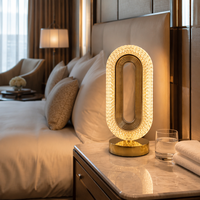 Lampe de table LED moderne en cristal, rechargeable par USB, à intensité variable tactile, veilleuse 3 couleurs, lampe de chevet, lampe de bureau, décoration d'intérieur, cadeau