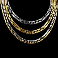 Collier personnalisé en acier inoxydable plaqué or 14K 18K, chaîne cubaine pour femmes et hommes, plusieurs largeurs et longueurs