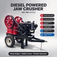 Concasseur à mâchoires portable diesel pour l'exploitation minière PE-150*250 2-5t/h pour le concassage de pierres