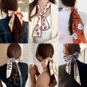 Koreaanse Stijl Doek Duizend Vogel Rooster Multi Stijl Paardenstaart Strik Lint Vrouwen Retro Temperament Haarband Voor Meisjes