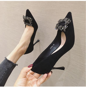 Tacones de Plataforma Cómodos de Suela Suave para Mujer, Color Piel, con Estilo Elegante, Tacón Alto, Punta Puntiaguda, Cuero Genuino, Verano/Invierno - Product Image 4