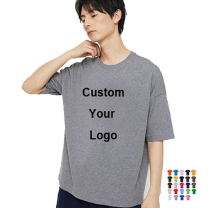 T-shirt col rond en gros 100 % coton avec impression de logo personnalisé, coupe oversize, technique de gonflage pour le fitness, en tissu tricoté - Product Image 1