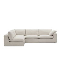 Ensemble de canapés sectionnels 5 places de luxe modernes Design européen avec housse en tissu pour la maison Ensemble de canapés de salon Meubles en forme de L