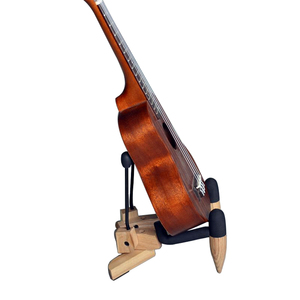 Gitaarstandaard Echt Massief Hout Opvouwbaar Verdikt Met Zachte Lederen Bescherming, Veilige Antislip Draagbare Snaarinstrumentstandaard - Product Image 3
