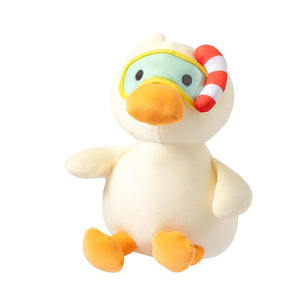 J903 Peluche de Pato Acostado de 15 Pulgadas, Súper Suave, Almohada <span class=keywords><strong>para</strong></span> Abrazar <span class=keywords><strong>para</strong></span> Niños Pequeños, Pato de Peluche con Gafas de Buceo, Muñeco de Animal, Regalo <span class=keywords><strong>para</strong></span> Todas las Edades - Product Image 1