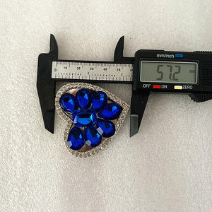 奢华设计师DIY心形钻石水晶合金大尺寸心形饰物垃圾箱鞋装饰平背配件 - Product Image 2