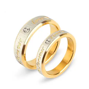 Anello di fidanzamento con anello in acciaio inossidabile al titanio con finitura a pennello anelli di fascino per matrimonio uomo donna coppia anello di coda