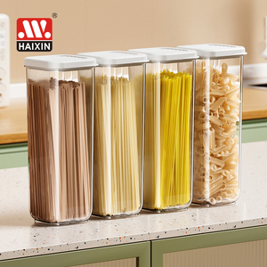 Cocina Rectángulo transparente sellado <span class=keywords><strong>a</strong></span> prueba de humedad <span class=keywords><strong>a</strong></span> prueba de <span class=keywords><strong>agua</strong></span> <span class=keywords><strong>a</strong></span> prueba de plagas Tarro de comida seca Cereales Snack Pasta Recipiente de almacenamiento de alimentos secos - Product Image 1